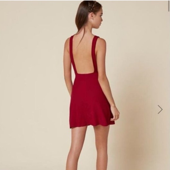 💋 Reformation Janelle Red Ribbed
Backless Mini Dress💋 - Picture 8 of 16